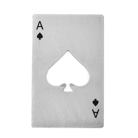 Stainless Steel Ace of Spades Bottle Opener Card