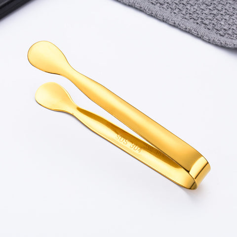 Gold-Plated Stainless Steel Ice Tongs 11cm