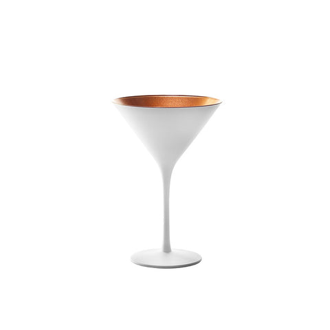 Elegant White & Copper Martini Glass