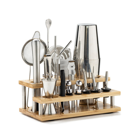 Mixology Cocktail Set With Professional-Grade Tools Stand