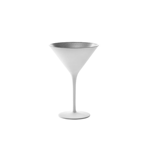Classic White & Silver Martini Glass