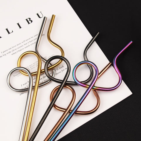 Metallic Shaped Reusable Cocktail Straws